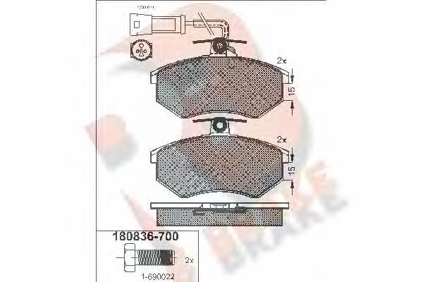 R Brake RB0836-700 Гальмівні колодки, комплект RB0836700: Приваблива ціна - Купити у Польщі на 2407.PL!