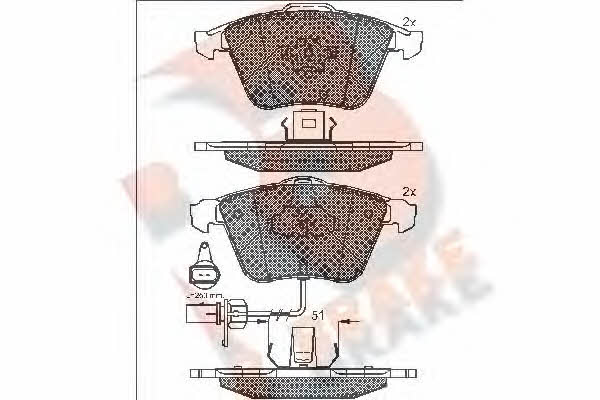 R Brake RB1654 Brake Pad Set, disc brake RB1654: Buy near me in Poland at 2407.PL - Good price!