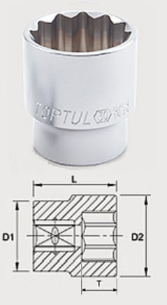 Toptul BAEB1630 Przedni koniec 1/2 „30mm 12 jednostronne BAEB1630: Dobra cena w Polsce na 2407.PL - Kup Teraz!