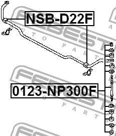 Łącznik stabilizatora przedniego Febest 0123-NP300F