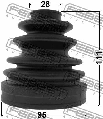 CV joint boot outer Febest 0117-KDN165