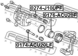 Направляющая тормозного суппорта Febest 0174-ACU20LF