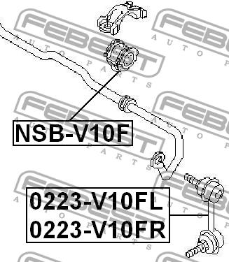 Łącznik stabilizatora przedniego lewy Febest 0223-V10FL