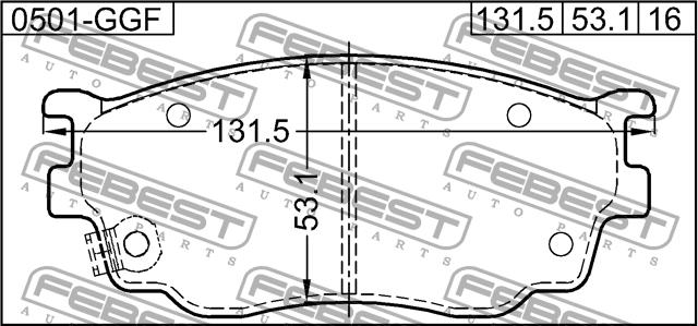 Febest 0501-GGF Brake Pad Set, disc brake 0501GGF: Buy near me in Poland at 2407.PL - Good price!