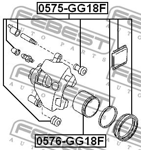 Ремкомплект гальмівного супорта Febest 0575-GG18F