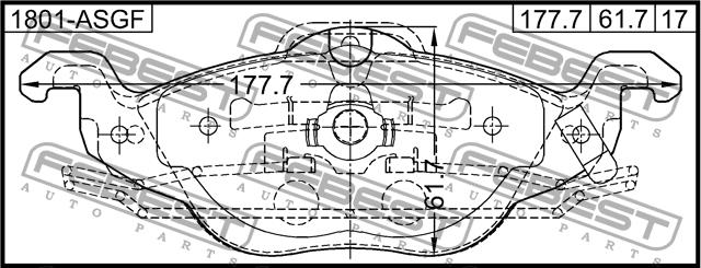 Febest 1801-ASGF Brake Pad Set, disc brake 1801ASGF: Buy near me in Poland at 2407.PL - Good price!