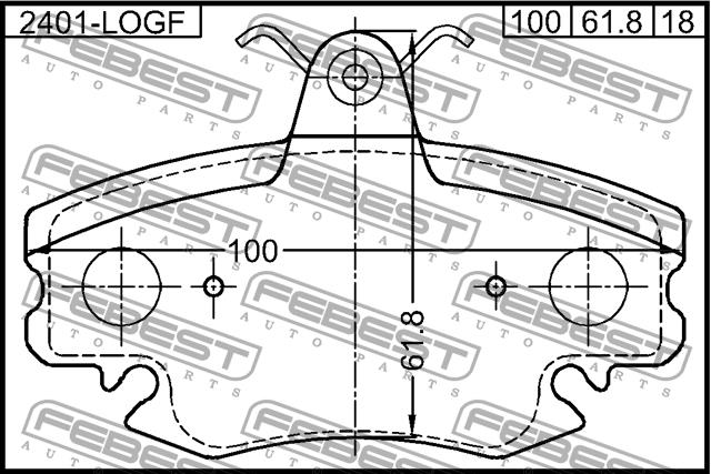 Febest 2401-LOGF Brake Pad Set, disc brake 2401LOGF: Buy near me in Poland at 2407.PL - Good price!