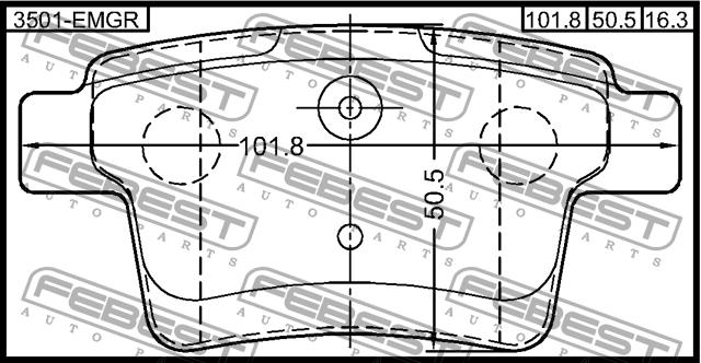 Febest 3501-EMGR Front disc brake pads, set 3501EMGR: Buy near me in Poland at 2407.PL - Good price!