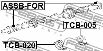 Подшипник подвесной вала карданного Febest TCB-020