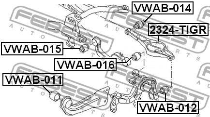 Сайлентблок заднього поздовжнього важеля Febest VWAB-011