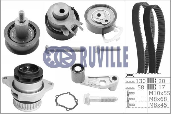 Ruville 55456702 Ремінь ГРМ, комплект з водяним насосом 55456702: Приваблива ціна - Купити у Польщі на 2407.PL!