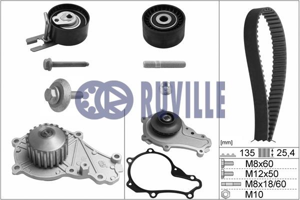 Ruville 55953711 TIMING BELT KIT WITH WATER PUMP 55953711: Buy near me in Poland at 2407.PL - Good price!