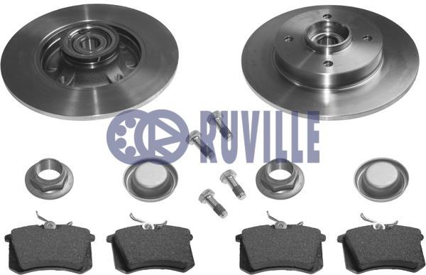 Ruville 6643BD1 Brake discs with pads rear non-ventilated, set 6643BD1: Buy near me in Poland at 2407.PL - Good price!