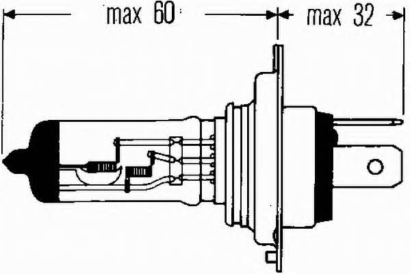 Hella 8GJ 002 525-361 Halogen lamp 12V H4 60/55W 8GJ002525361: Buy near me in Poland at 2407.PL - Good price!