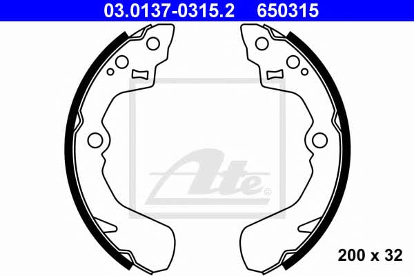 Ate 03.0137-0315.2 Brake shoe set 03013703152: Buy near me at 2407.PL in Poland at an Affordable price!