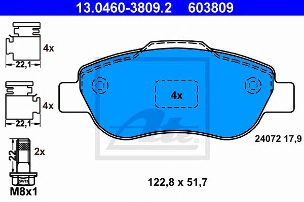 Ate Brake Pad Set, disc brake – price 158 PLN