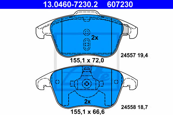 Ate Brake Pad Set, disc brake – price 213 PLN