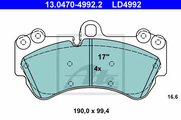 Ate 13.0470-4992.2 ATE CERAMIC disc brake pads, set 13047049922: Buy near me in Poland at 2407.PL - Good price!