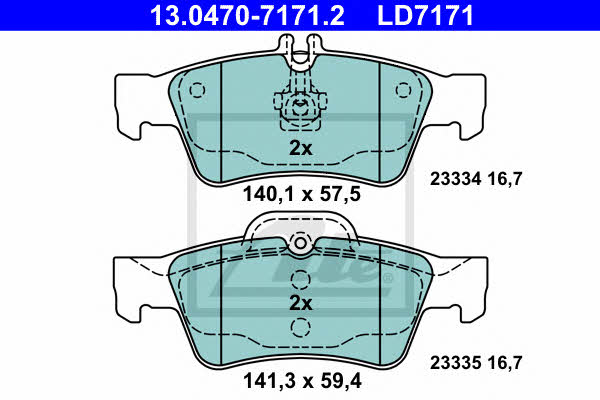 Ate 13.0470-7171.2 ATE CERAMIC disc brake pads, set 13047071712: Buy near me in Poland at 2407.PL - Good price!