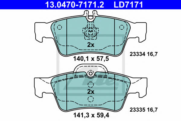 Ate 13.0470-7171.2 Klocki hamulcowe ATE CERAMIC, komplet 13047071712: Dobra cena w Polsce na 2407.PL - Kup Teraz!