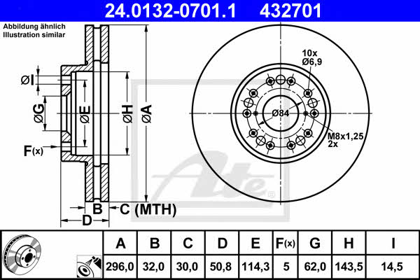 Ate 24.0132-0701.1 Тормозной диск передний вентилируемый 24013207011: Отличная цена - Купить в Польше на 2407.PL!