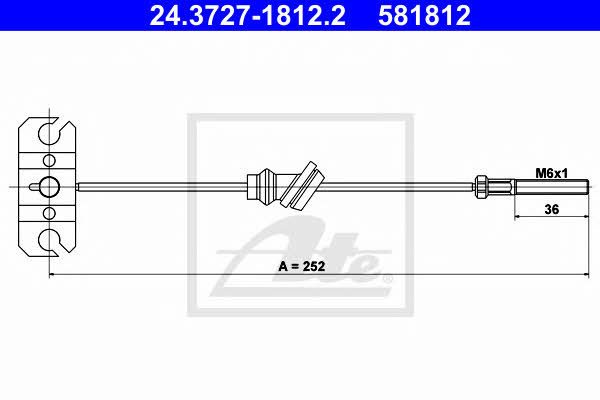 Ate 24.3727-1812.2 Cable Pull, parking brake 24372718122: Buy near me at 2407.PL in Poland at an Affordable price!