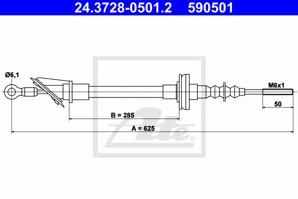 Ate 24.3728-0501.2 Clutch cable 24372805012: Buy near me at 2407.PL in Poland at an Affordable price!