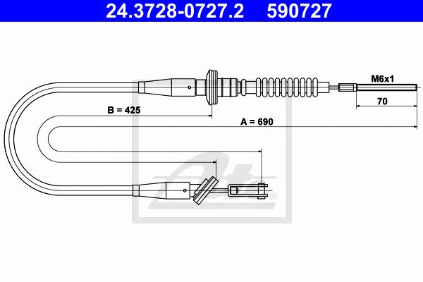 Ate 24.3728-0727.2 Clutch cable 24372807272: Buy near me in Poland at 2407.PL - Good price!