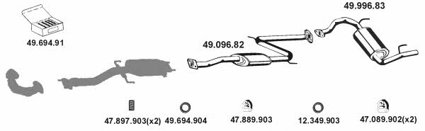  492041 Exhaust system 492041: Buy near me in Poland at 2407.PL - Good price!