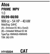 HY45004 Система выпуска отработаных газов HY45004: Отличная цена - Купить в Польше на 2407.PL!