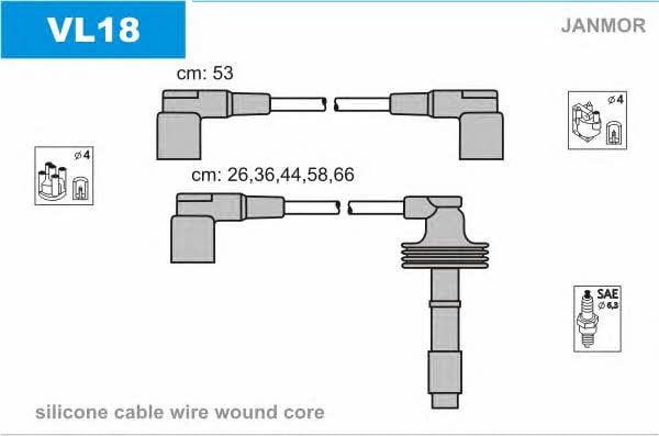 Janmor VL18 Przewody wysokiego napięcia, komplet VL18: Atrakcyjna cena w Polsce na 2407.PL - Zamów teraz!