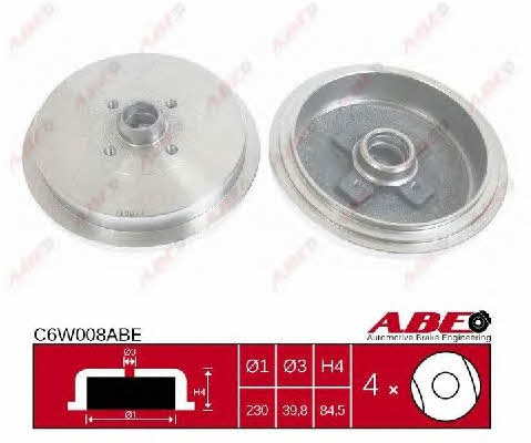 ABE C6W008ABE Rear brake drum C6W008ABE: Buy near me in Poland at 2407.PL - Good price!