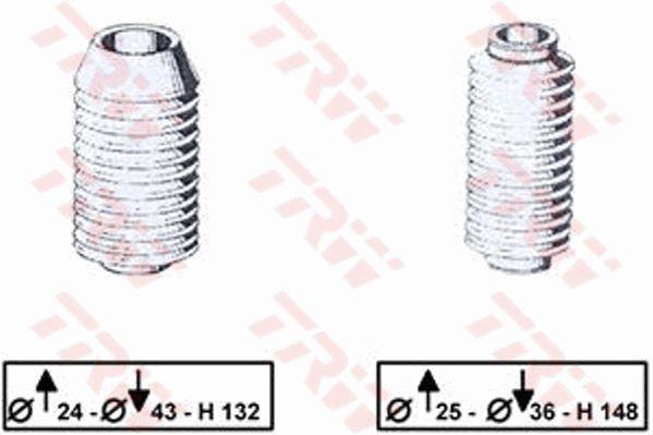 TRW JBE114 Tie rod boots, set JBE114: Buy near me in Poland at 2407.PL - Good price!