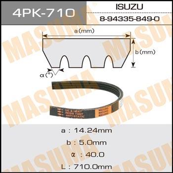 Masuma 4PK-710 Pasek klinowy wielorowkowy 4PK710 4PK710: Dobra cena w Polsce na 2407.PL - Kup Teraz!