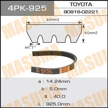 Masuma 4PK-925 V-ribbed belt 4PK925 4PK925: Buy near me in Poland at 2407.PL - Good price!