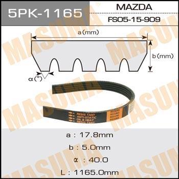 Masuma 5PK-1165 V-ribbed belt 5PK1165 5PK1165: Buy near me in Poland at 2407.PL - Good price!
