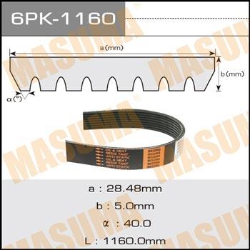 Masuma 6PK-1160 V-ribbed belt 6PK1160 6PK1160: Buy near me in Poland at 2407.PL - Good price!