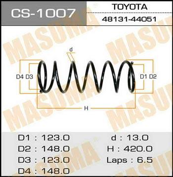 Masuma CS-1007 Sprężyna zawieszenia przód CS1007: Dobra cena w Polsce na 2407.PL - Kup Teraz!