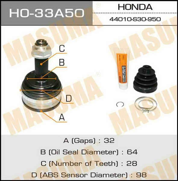 Masuma HO-33A50 CV joint HO33A50: Buy near me in Poland at 2407.PL - Good price!