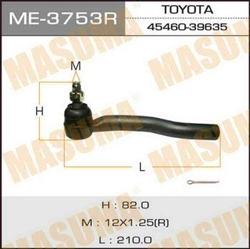 Masuma ME-3753R Tie rod end right ME3753R: Buy near me in Poland at 2407.PL - Good price!