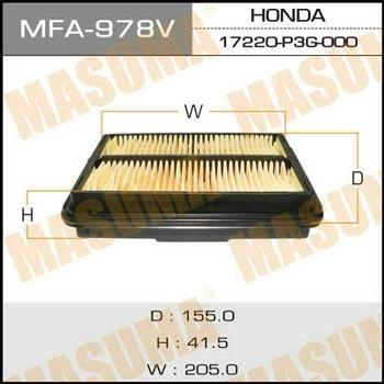 Masuma MFA-978 Воздушный фильтр MFA978: Отличная цена - Купить в Польше на 2407.PL!