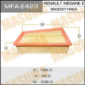 Masuma MFA-E423 Повітряний фільтр MFAE423: Приваблива ціна - Купити у Польщі на 2407.PL!