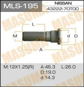 Masuma MLS-195 Шпилька колісна MLS195: Приваблива ціна - Купити у Польщі на 2407.PL!