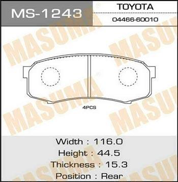 Masuma MS-1243 Bremsbackensatz MS1243: Kaufen Sie zu einem guten Preis in Polen bei 2407.PL!