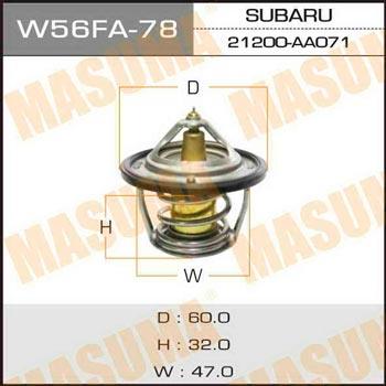 Masuma W56FA-78 Thermostat, coolant W56FA78: Buy near me in Poland at 2407.PL - Good price!