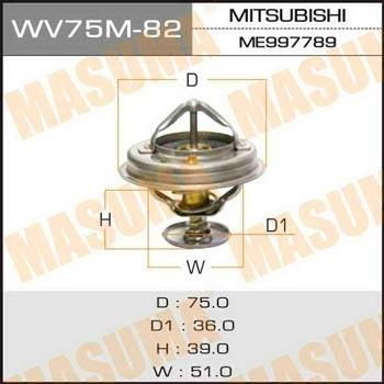 Masuma WV75M-82 Thermostat, coolant WV75M82: Buy near me in Poland at 2407.PL - Good price!