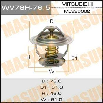Masuma WV78H-76.5 Thermostat, coolant WV78H765: Buy near me in Poland at 2407.PL - Good price!