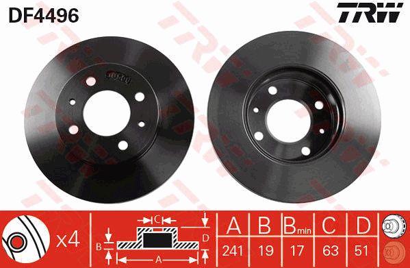 TRW DF4496 Innenbelüftete Bremsscheibe vorne DF4496: Kaufen Sie zu einem guten Preis in Polen bei 2407.PL!