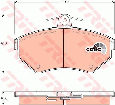 Гальмівні колодки TRW COTEC, комплект TRW GDB1437