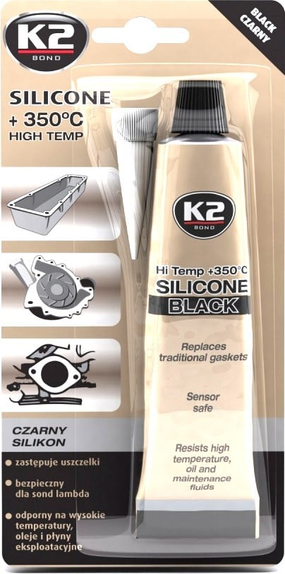 K2 B210 Silicone sealant, black, +350°C, 85 g B210: Buy near me in Poland at 2407.PL - Good price!
